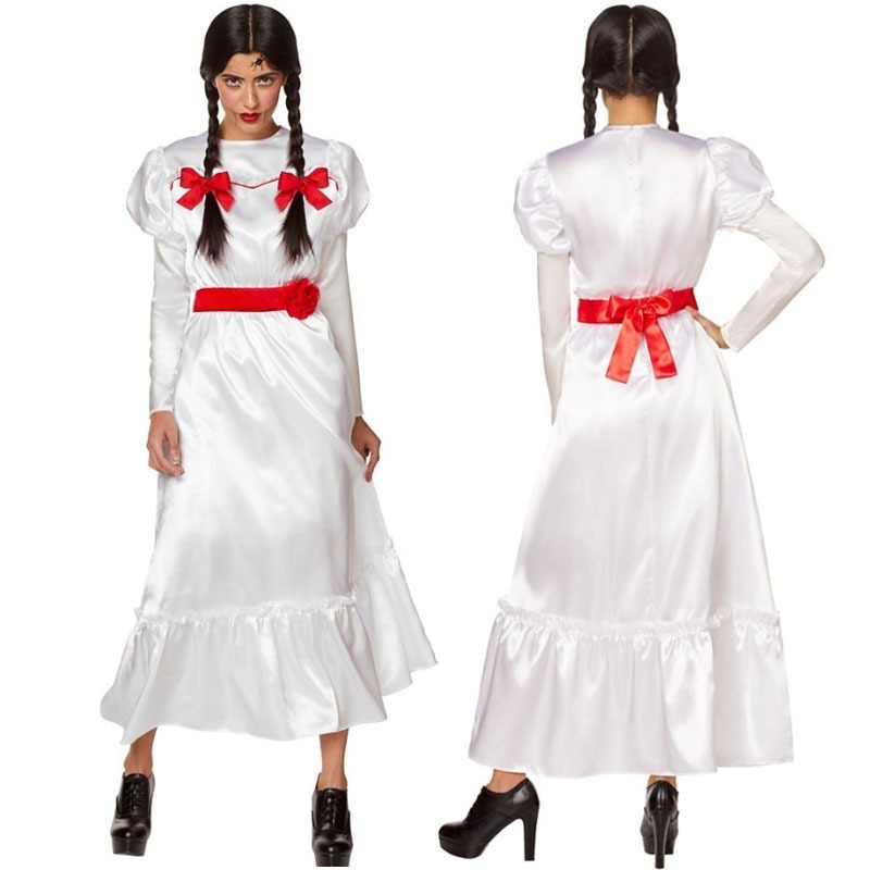 Halloween cosplay costume Weird doll women's horror movie Annabelle ghost baby birth ghost bride clothes