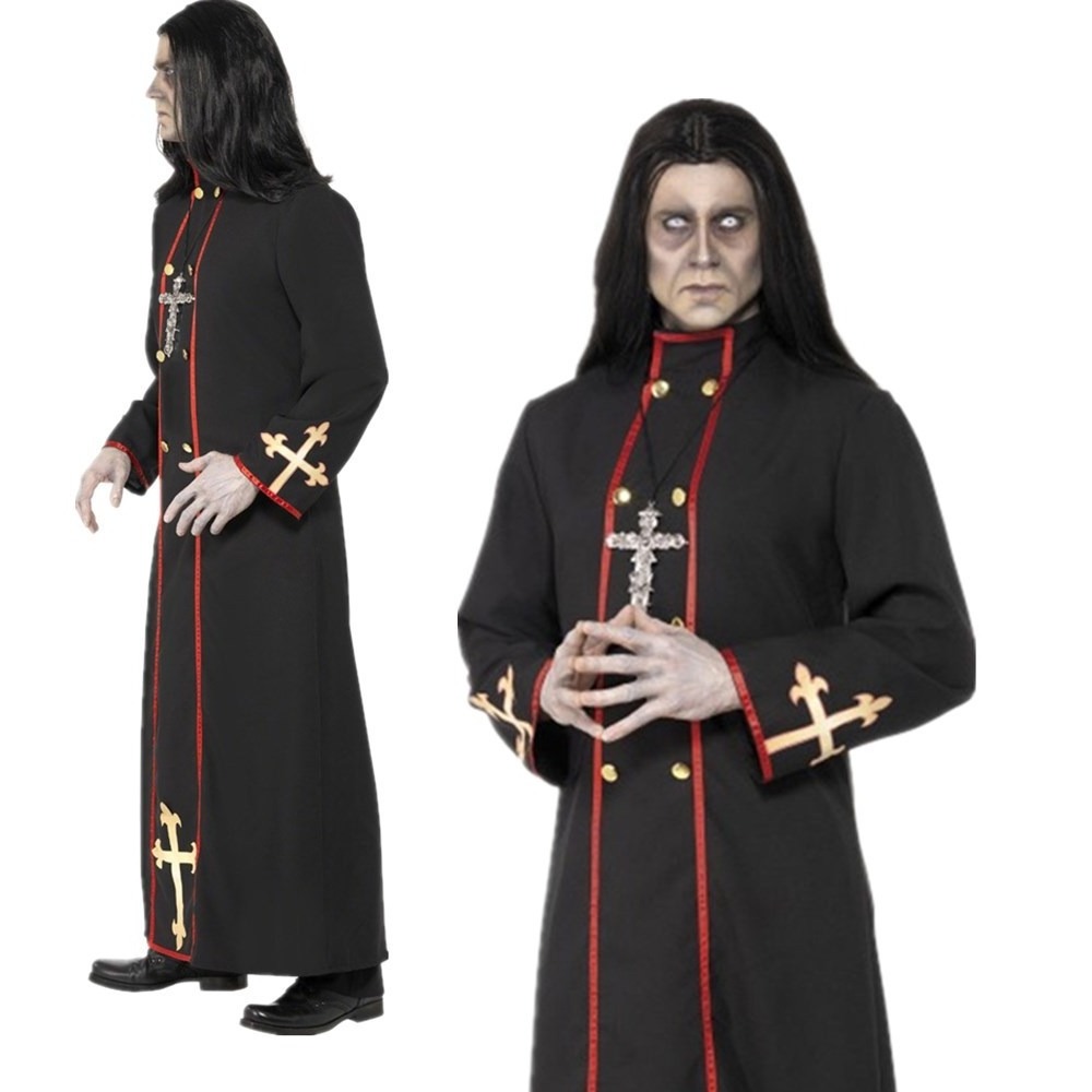 2022 new Halloween masquerade costume cosplay clothes suit Jesus priest costume party show trench coat