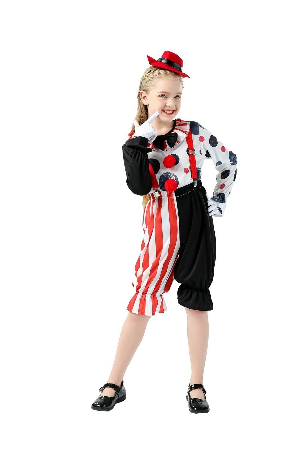 Halloween Clown Costume Children's Men's and Women's Costumes Play Clown Funny Ghost Clown Stage Clothes Suit Pants Polyester