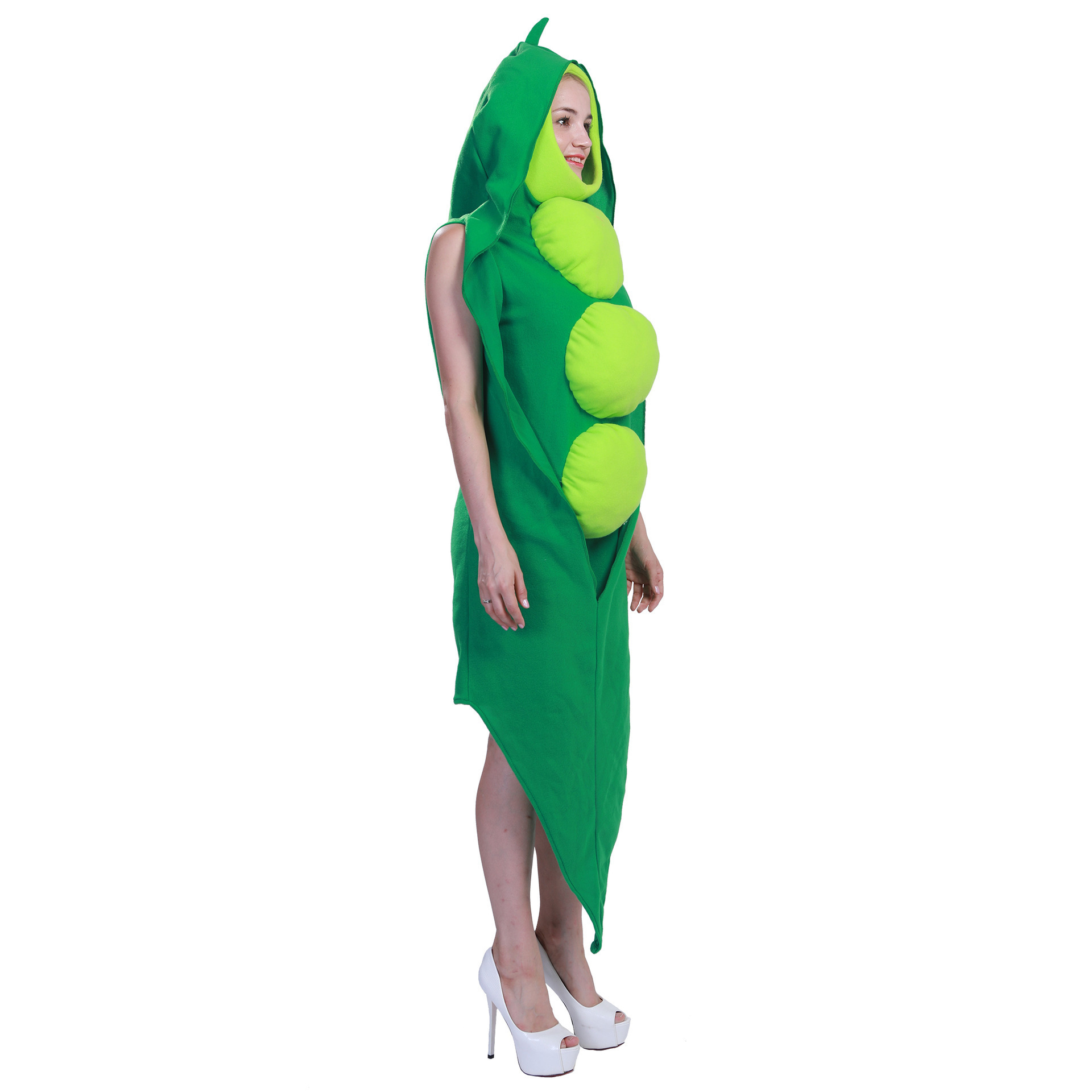 Wholesale mascot costumes for kids Halloween boy green pea cosplay jumpsuit carnival children's costume