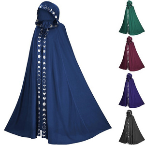 Hooded cloak Medieval Renaissance 5-color cloak Halloween cosplay costumes film and television cos costumes