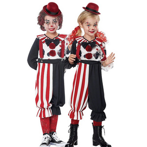 Halloween Clown Costume Children's Men's and Women's Costumes Play Clown Funny Ghost Clown Stage Clothes Suit Pants Polyester