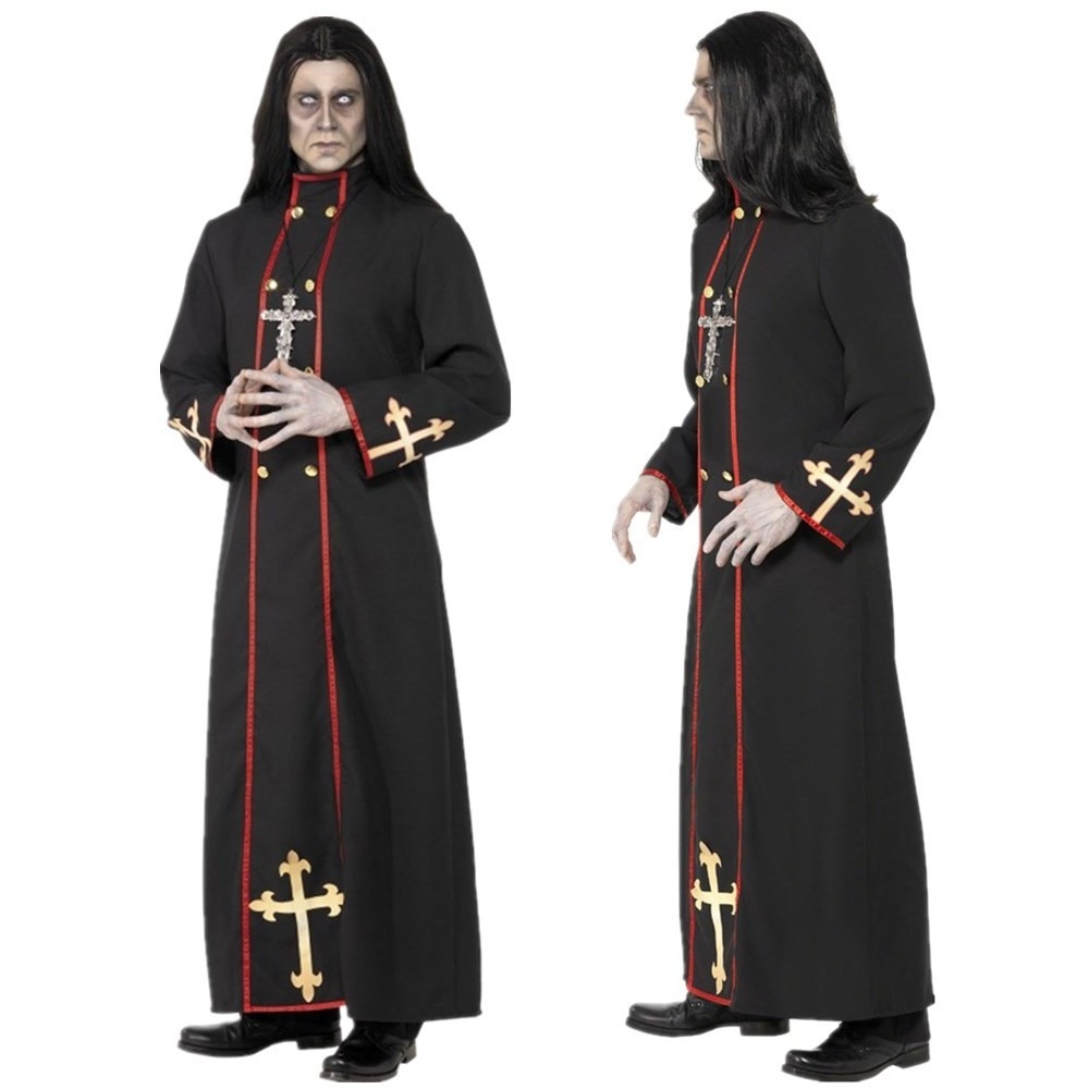 2022 new Halloween masquerade costume cosplay clothes suit Jesus priest costume party show trench coat