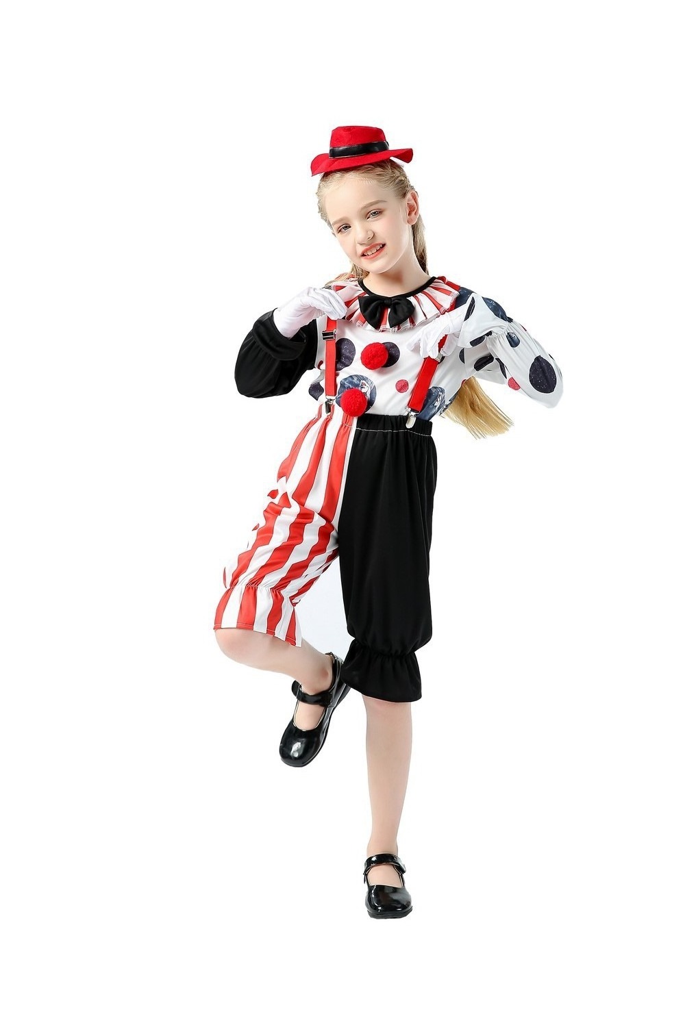 Halloween Clown Costume Children's Men's and Women's Costumes Play Clown Funny Ghost Clown Stage Clothes Suit Pants Polyester