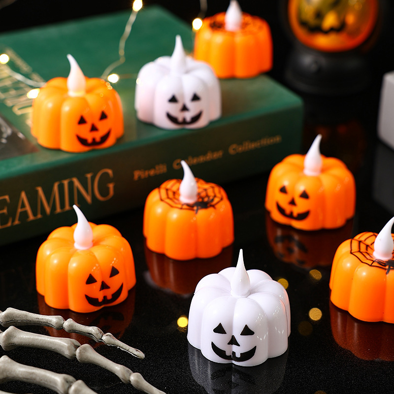 Halloween LED Electronic Pumpkin Light Luminous Toy Ornament Lamp Pumpkin Candle Light For Party Decoration Supplies