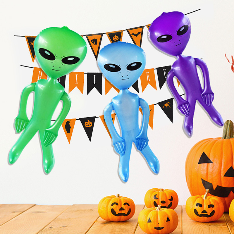 Factory Wholesale In Stock PVC Inflatable Alien Toys For Halloween Bar Party Decorations