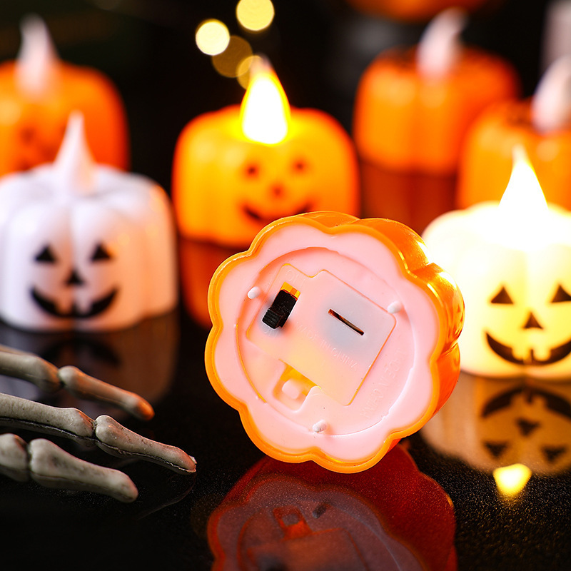 Halloween LED Electronic Pumpkin Light Luminous Toy Ornament Lamp Pumpkin Candle Light For Party Decoration Supplies