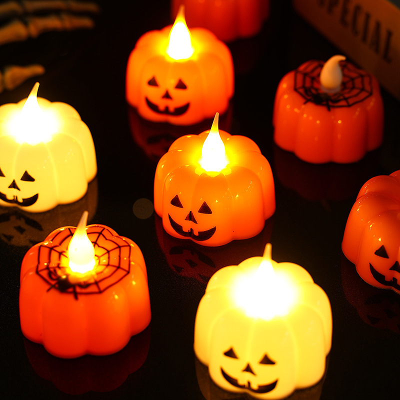 Halloween LED Electronic Pumpkin Light Luminous Toy Ornament Lamp Pumpkin Candle Light For Party Decoration Supplies