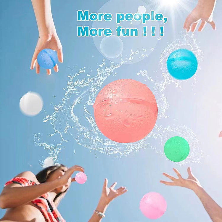 2023 Summer Outdoor Toy Quick Easy Fill Self Sealing Refillable Water Ball Bomb Reusable Silicone Water Balloons