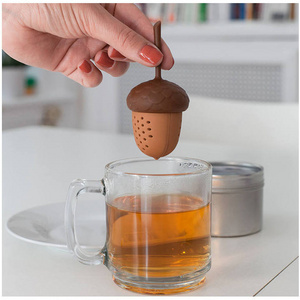 New Arrival Silicone Lovely Acorn Tea Filter Food Grade Silicone Tea Infuser Steeper Kitchen Tools Tea Accessories