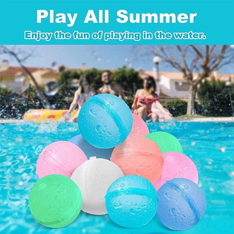 2023 Summer Outdoor Toy Quick Easy Fill Self Sealing Refillable Water Ball Bomb Reusable Silicone Water Balloons