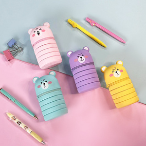 Wholesale Pencil Case for School Students Silicone Zipper Pouch Silicone Pencil Case Simple Stationery Bag School Stationery