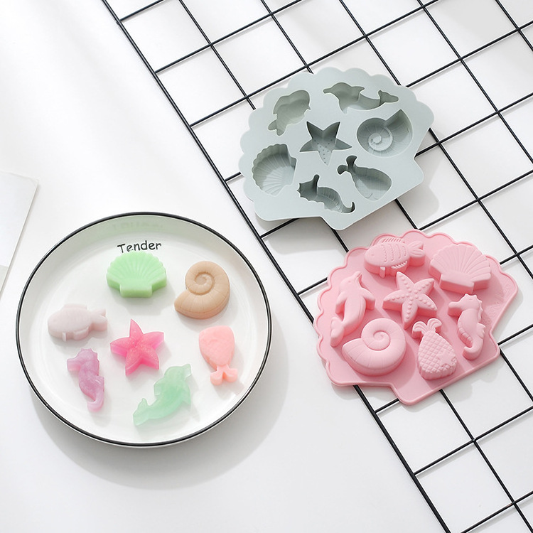 Modern minimalist Marine Fish Silicone Baking Mold Food Grade Silicone Easy to Clean No Odor Chocolate Candy Mold epoxy tools