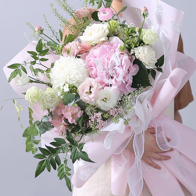 Fall In Color Wholesale Florist Supplies Waterproof Butterfly Plastic Paper For Flower Bouquet Wrapping