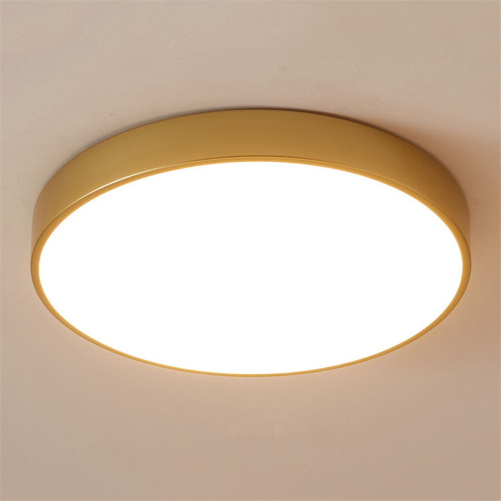 Ultra-thin 5cm Gold LED Ceiling Light Modern Round Surface Mount Flush Panel Lamp Remote Control Ceiling Light For Foyer Bedroom