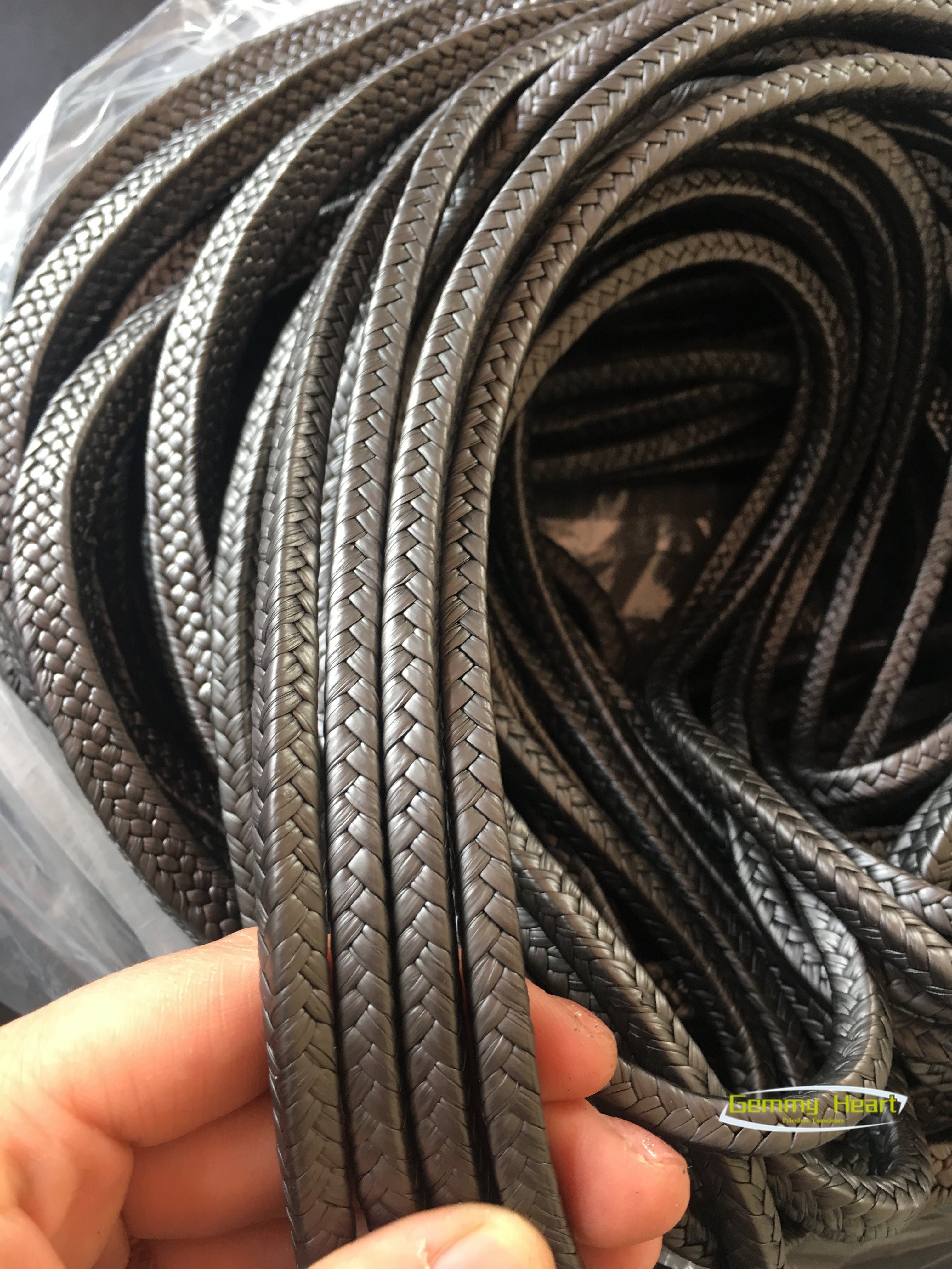 ptfe graphite yarn gland packing black graphitized PTFE square seal rope strip for Pump valve stem