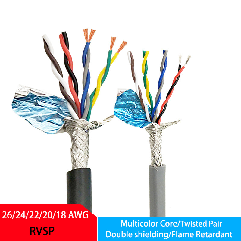 RVSP Twisted Pair Shielded Cable2/4/6/8Core 26 24 22 20 18AWG RS485 Signal Control Wire Audio Cable Monitor The Power Cord