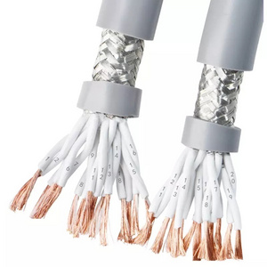 18 24 22 20 17AWG TRVVP Heat-Resistant Wire Double Shielded Cable 2 3 4 5 6 7 8 Cores Gray Insulated Oil Resistant CNC Cable