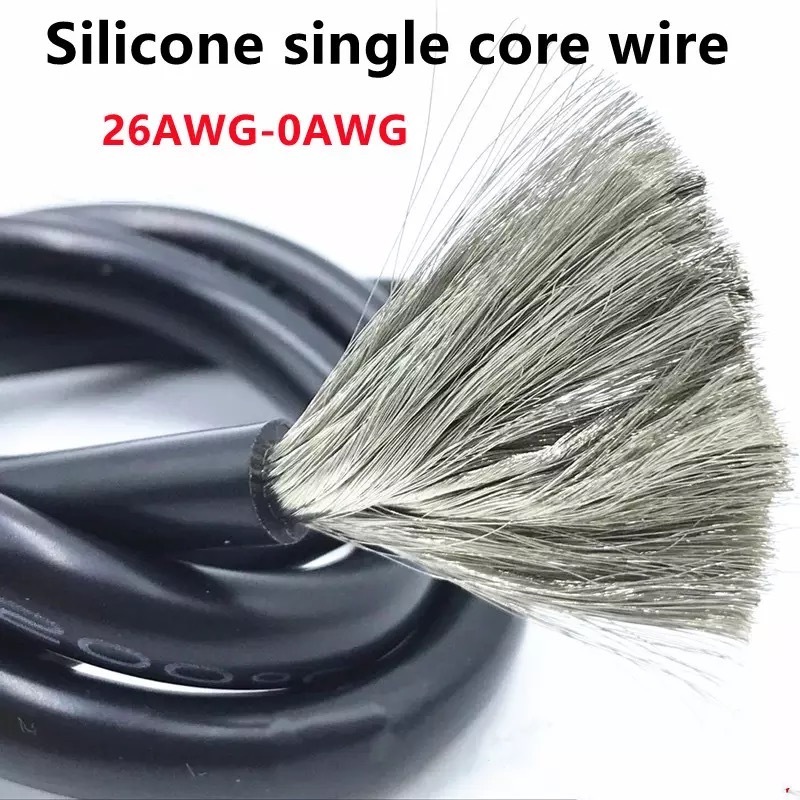 4 6 7 8 10 12 14 16 18 20 22 24 Awg Gauge High Temperature Heat Resistant Solid Copper Rubber Cable Silicone Wire