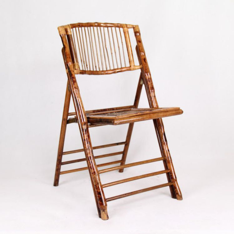 Wholesale cheap wedding event bamboo portable folding chair rattan garden chair wooden folding chair