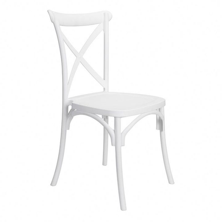 Factory wholesale Furniture Hotel Banquet Stacking Plastic Cross Back Dining Chairs