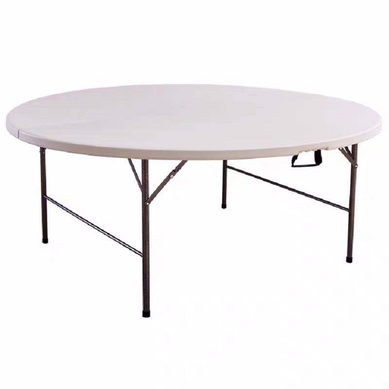 Cheap Outdoor Picnic Folding Table Round Folding Table and Chair for Event with Metal Legs Portable Plastic 4ft 6ft 8ft Modern