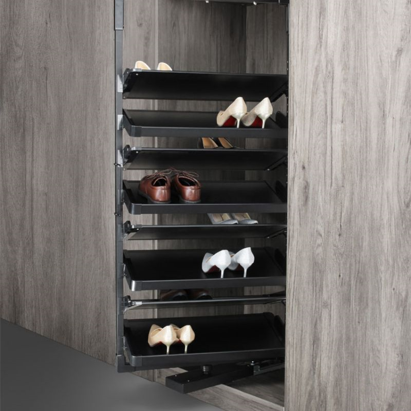 wardrobe build in shoes rack 360 degree rotating shoes rack multi-ties shoes collection