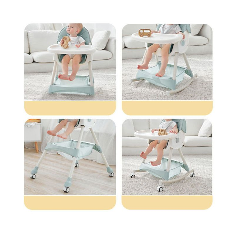 Children kids Baby swing rocking High Chairs Feeding Highchair Adjustable Safety Dining bouncer easy push supplies