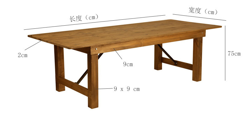 Wholesale outdoor portable folding table, wooden foldable banquet table, dining table chairs