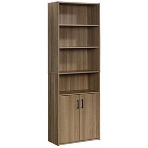 Bookcase with Doors, 4 Tier Display Storage Shelves Home Decor Furniture for Office, Living Bed Room, Summer Oak Finish