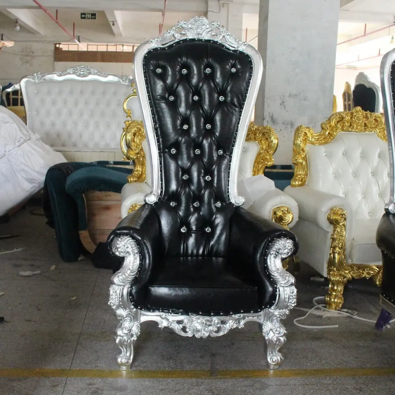 luxury royal cheap king throne chair gold wedding chair for bride and groom