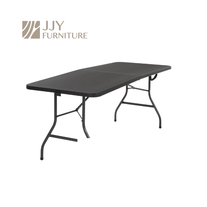 JJY-ZDZ-E004 Sturdy 6ft Outdoor Folding Table with HDPE Top and Steel Frame Multipurpose for Patio Dining Events