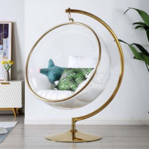 Egg-Shaped Luxury furniture Floor Stand Type Globe Type Hanging swing single Chain Type acrylic Bubble Chair living room