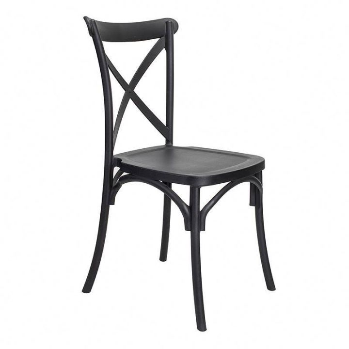 Factory wholesale Furniture Hotel Banquet Stacking Plastic Cross Back Dining Chairs