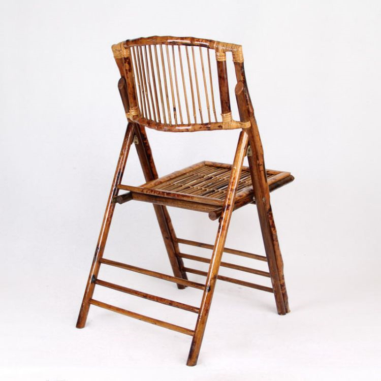 Wholesale cheap wedding event bamboo portable folding chair rattan garden chair wooden folding chair