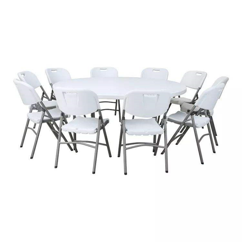 Cheap round folding banquet table for wedding event party, outdoor table and chairs