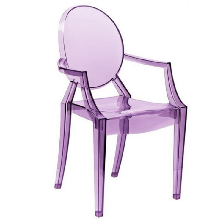 Factory wholesale transparent pink modern acrylic stacked kitchen and dining room arm resin ghost chair