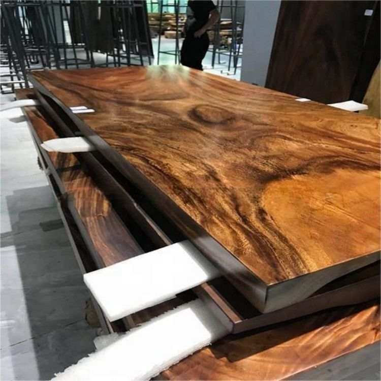 Factory wholesale South America natural shape acacia walnut solid live edge dining tables wood slab acacia wood slab