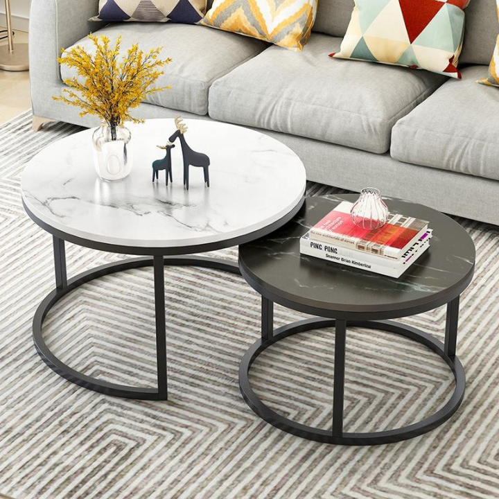 Modern Nordic Coffee Table Living Room Simple Tea Table Set Small Light Luxury Apartment Table White Black