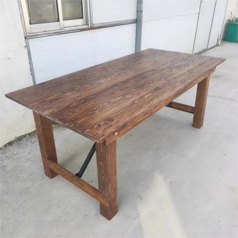 Wholesale outdoor portable folding table, wooden foldable banquet table, dining table chairs