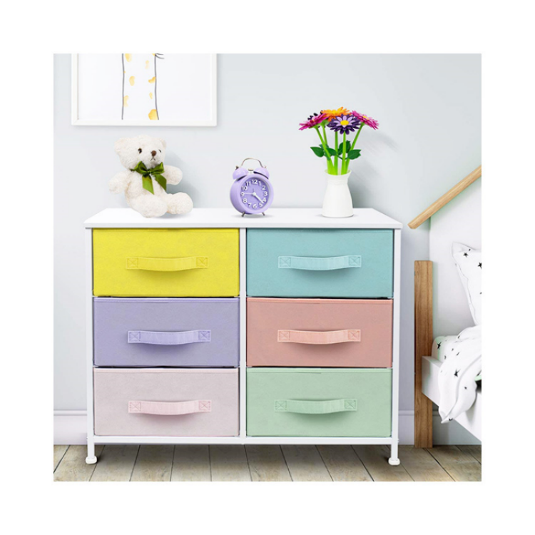 Modern Design Bedroom Furniture Colorful Cabinets 6 Drawers Chest of Drawers Dresser Storage Cabinets