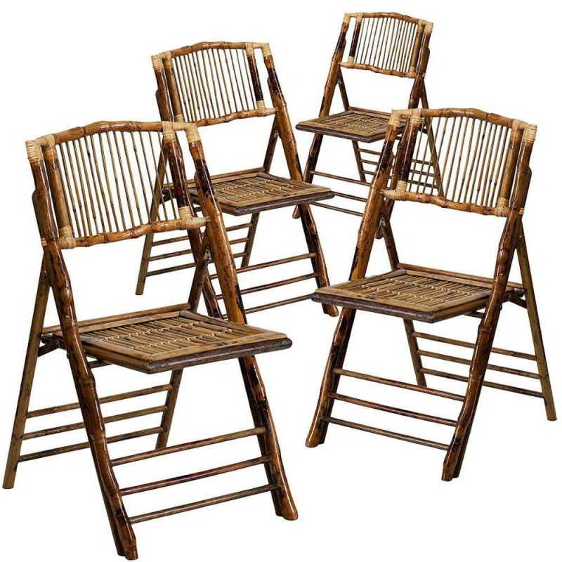 Factory wholesale Event party furniture rustic bamboo folding outdoor dining chair