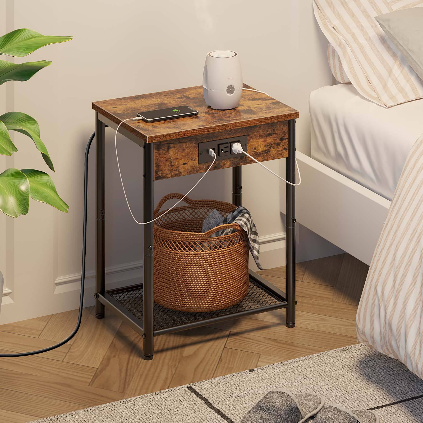 Living Room Side Table Modern Coffee Tables Bedside Bedroom Night Stand Sofa End Table Square Narrow Cube Wood Metal c Shape