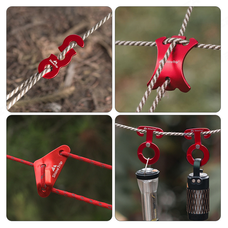 Camping Hiking Tent Wind Rope Buckle Adjustable Aluminium Alloy Cord Rope Buckles Camping Equipment Outdoor Tents Accessory