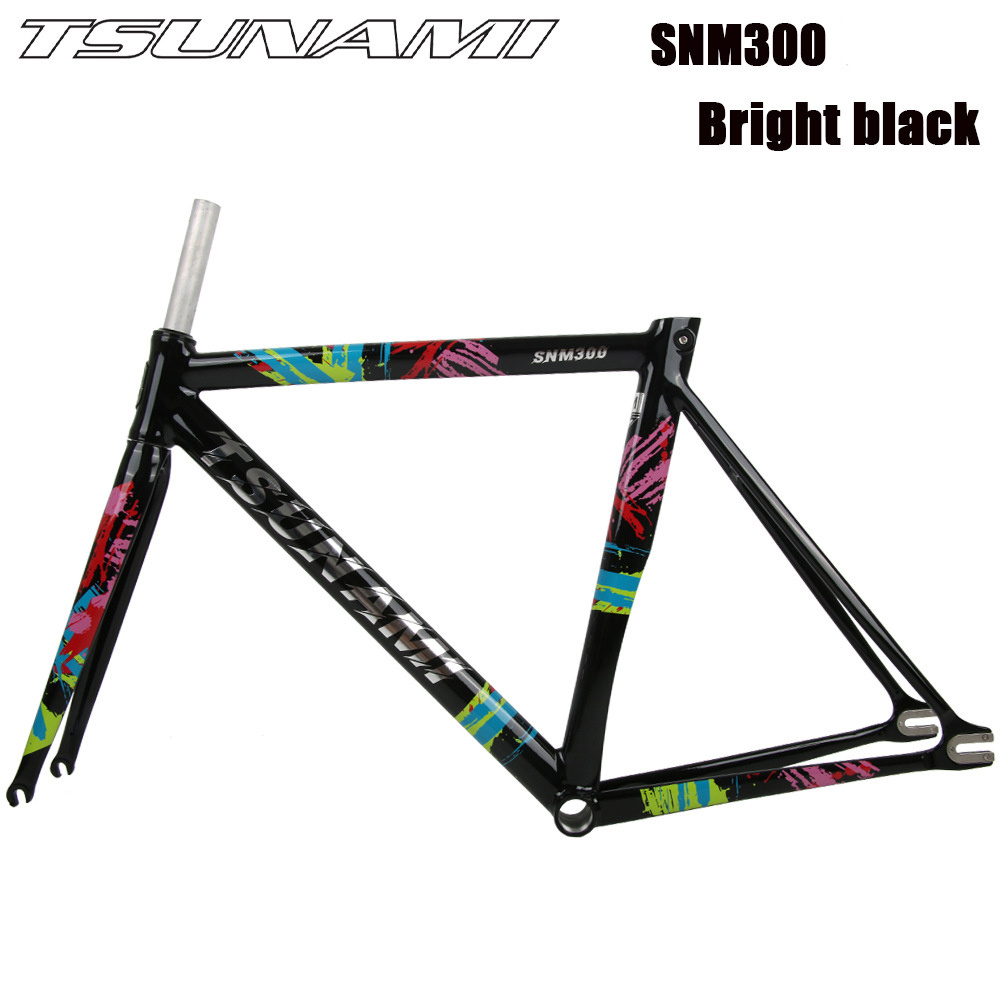 TSUNAMI SNM300 Road Bike Frame Fixed Gear Fixie Frame Bike Single Speed Steel Track Bike Fixie Bicycle 700C 52cm 54cm