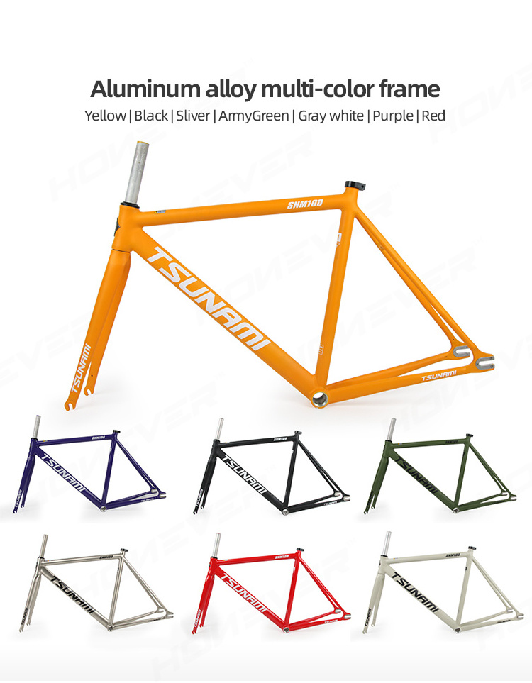 TSUNAMI SNM100 Fixed Gear Bike Frame Aluminum Alloy 700C Fixie Bike Frame for Track Bike