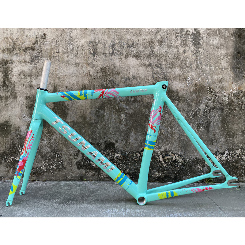 TSUNAMI SNM300 Road Bike Frame Fixed Gear Fixie Frame Bike Single Speed Steel Track Bike Fixie Bicycle 700C 52cm 54cm