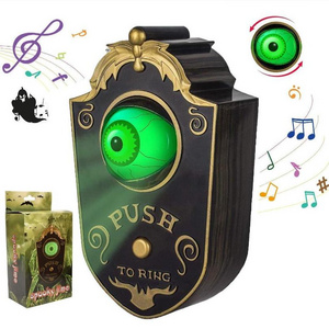 Halloween Decoration Haunted Doorbell Animated Light Up Eyeball with Spooky Sounds Scary Party Props