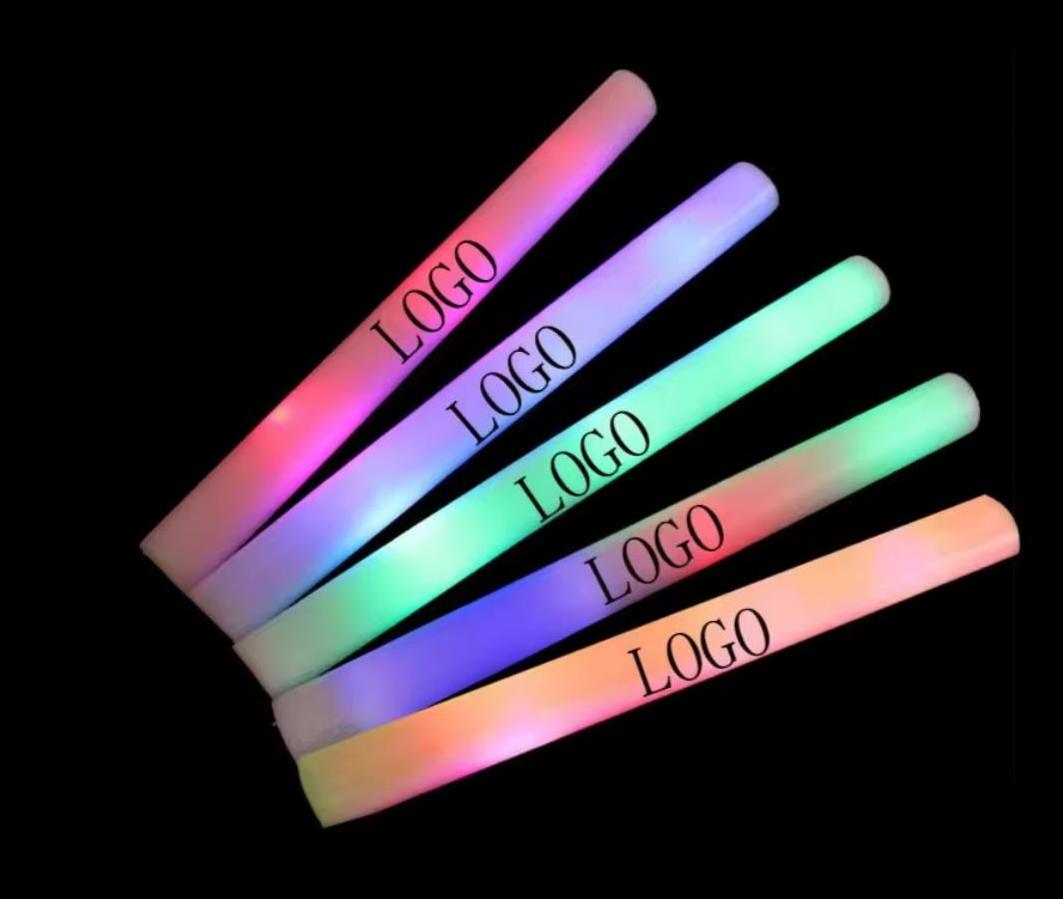 Custom Logo LED Light Up Foam Sticks Concert Party Glow Wands Birthday Christmas Halloween Birthday Decorations