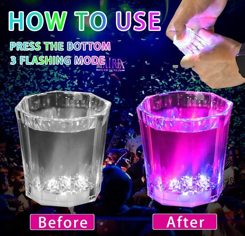 Light Up Shot Glasses Shot Cups Party LED Flash Drinking Glasses Glow in the Dark Birthday Christmas Halloween Weddings Decor